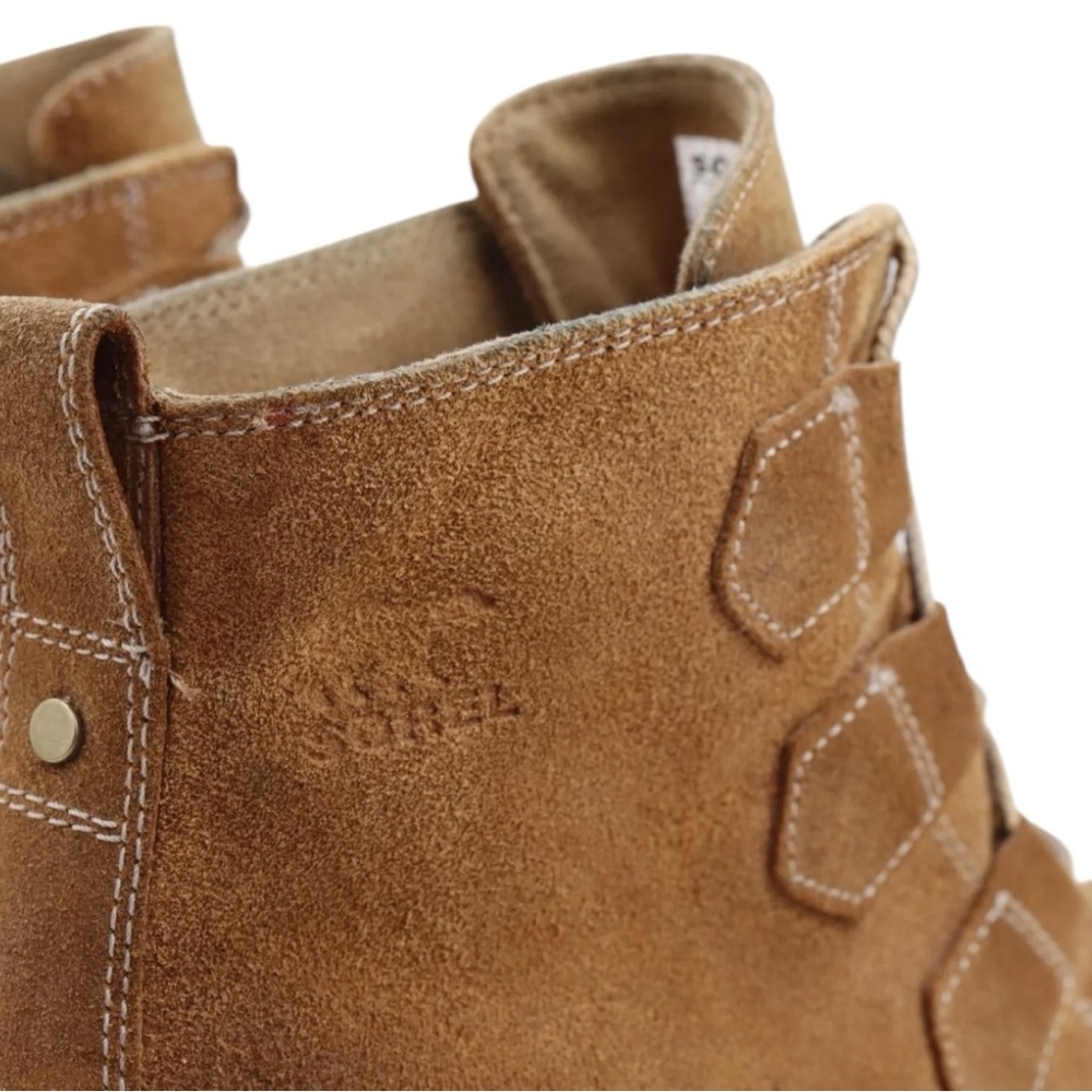 Sorel Toronto Wedge Heels Ankle Lace Up Brown Suede Light Brown Wedge Boots - Picture 5 of 12